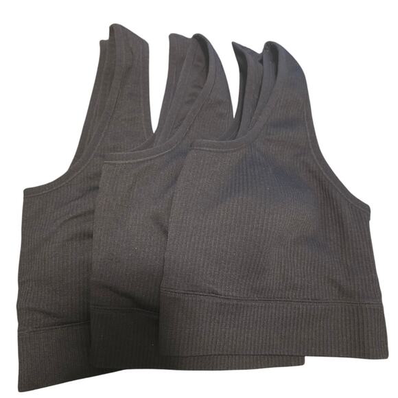 Torrid Curve Black Ribbed No Underwire Bundle of 3 Women's Sports Bra 3 - 3X - Picture 3 of 6